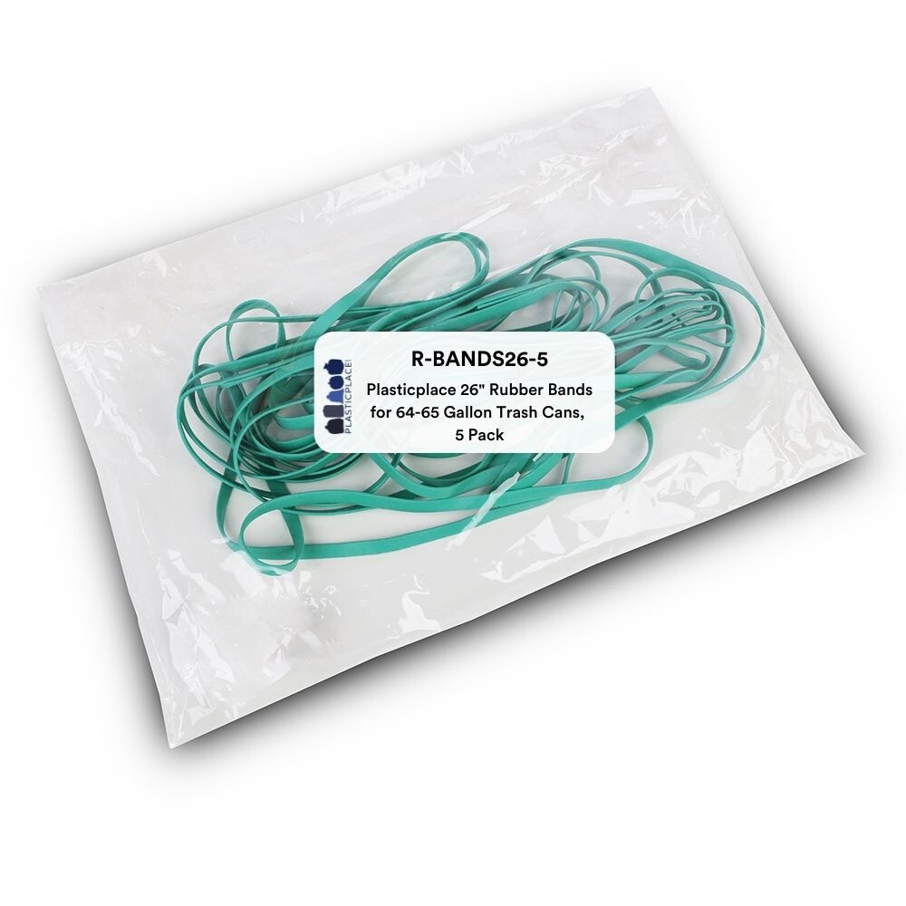 Plasticplace Rubber Bands for 65 Gallon Trash Can – 5 Pack