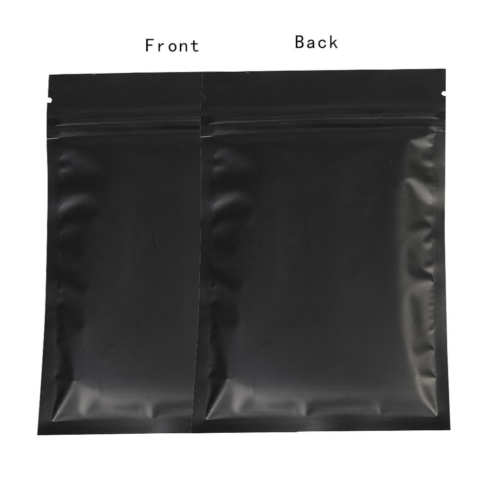 100 Flat Black Metallic Foil Resealable Bags Repacking Pouch w/ Variety of Sizes