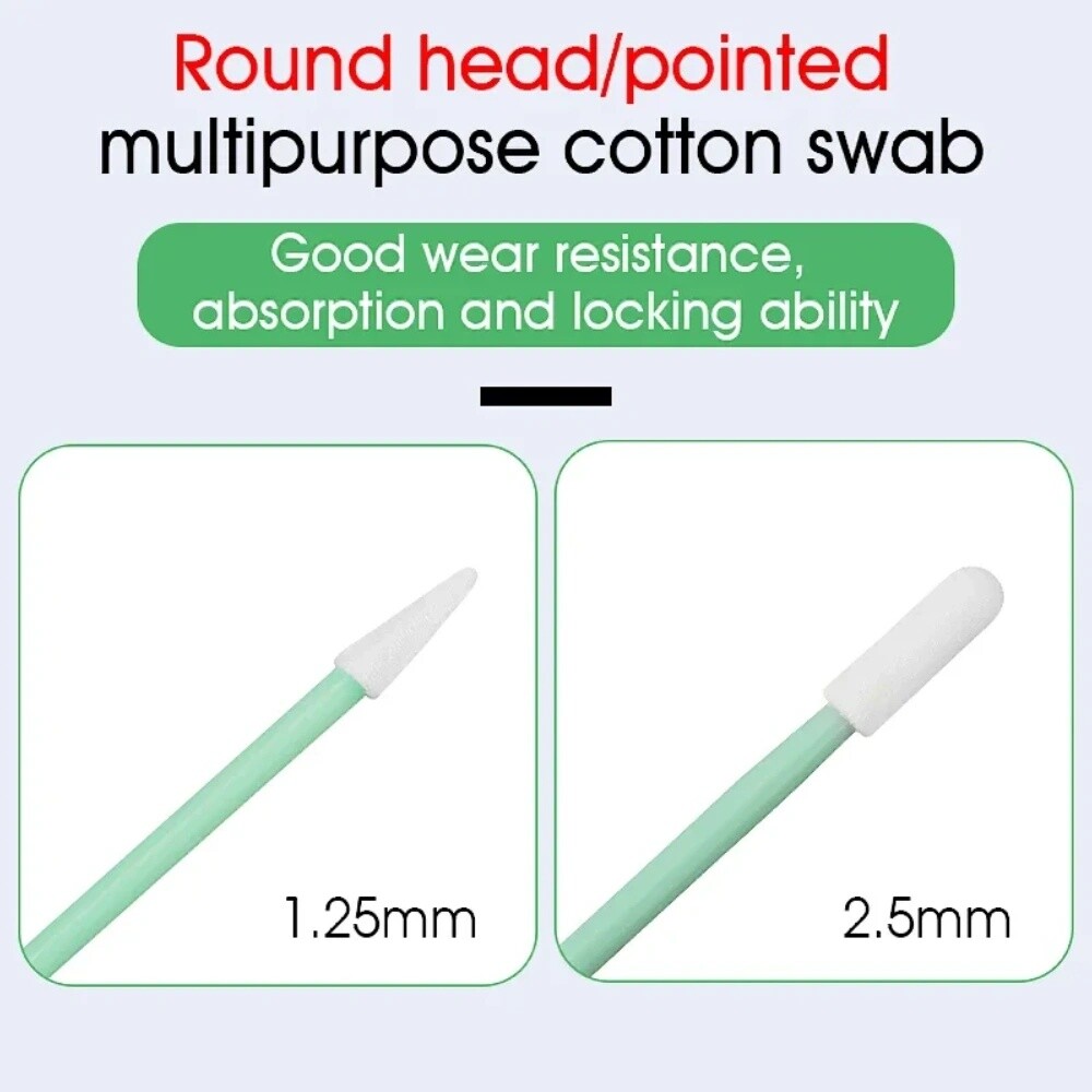 Cleaning Foam Swab Anti-Static Lint-Free 2.5mm Fiber Optic Cleaning Tools 100PCS