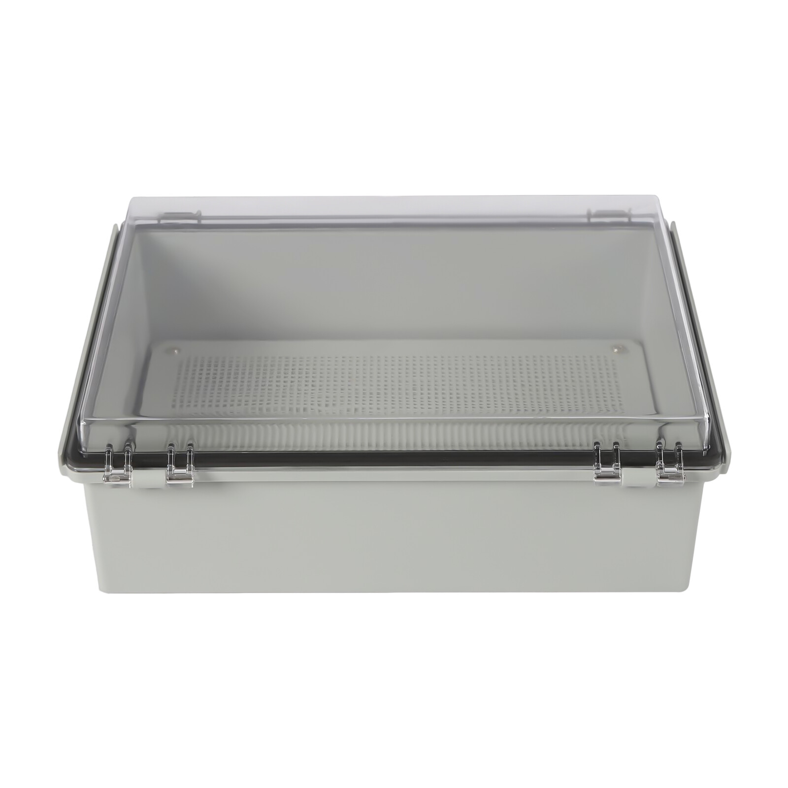 Wall Mount Hinged Cover Junction Box with Stainless Steel Latch and Clear Lid