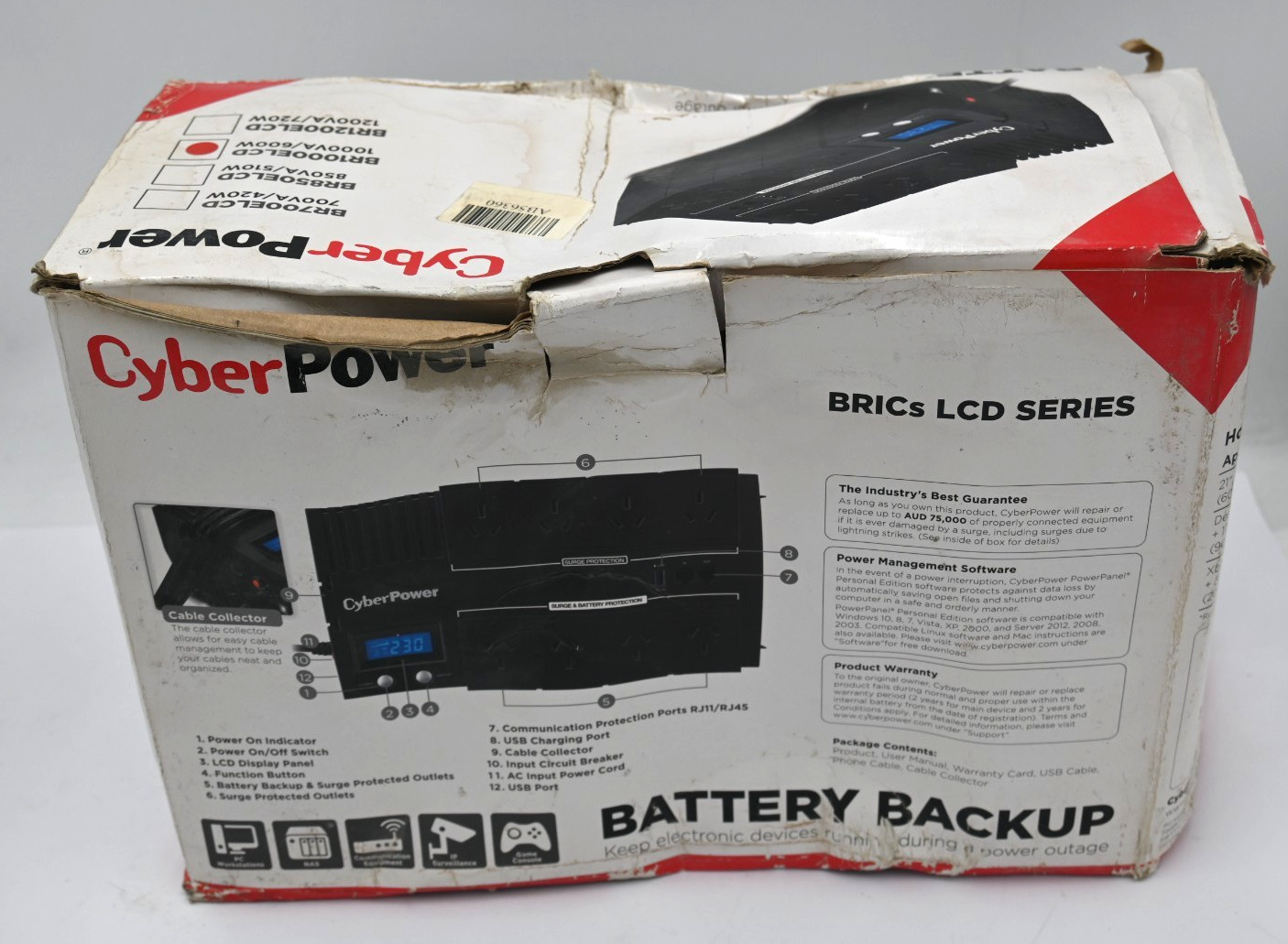 CYBERPOWER BR1000ELCD BRICS LCD SERIES LINE-INTERACTIVE UPS