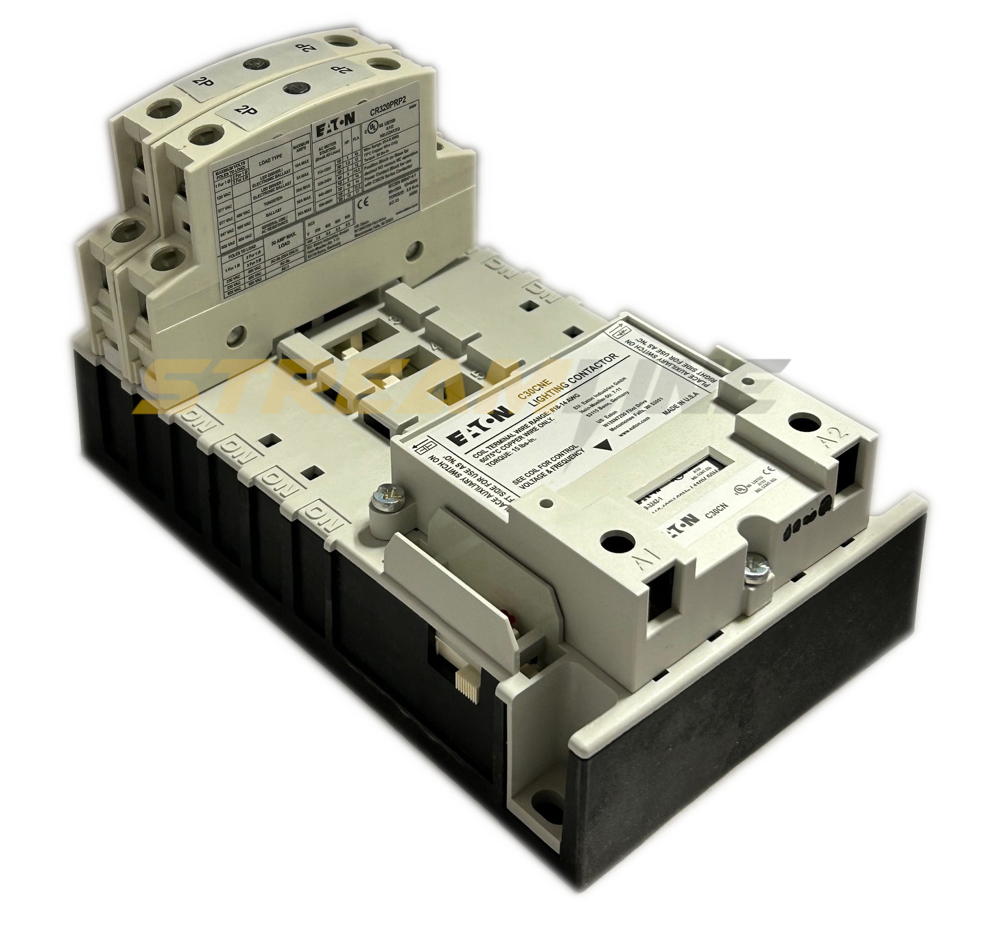 Eaton C30CNE04A0 Electrically Held Lighting Contactor, 30 Amp, 120V Coil, 4-Pole