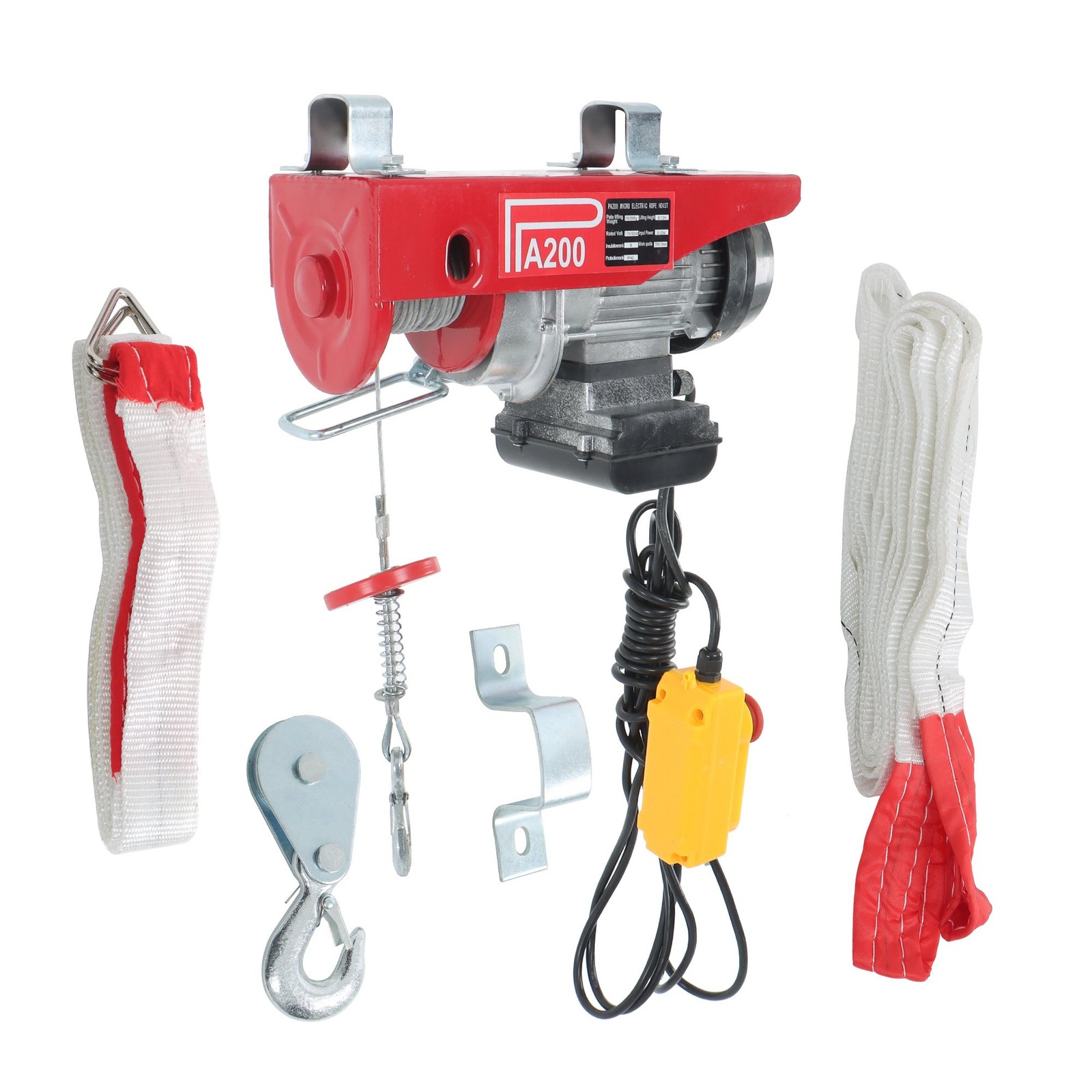 Mini Electric Hoist 440LBS/200kg Crane Winch with Wired Remote Control 510W 110V