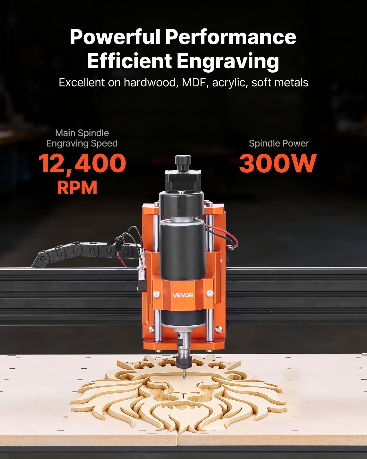 VEVOR CNC Router Machine 300W 3-Axis Wood Engraving Machine Offline Control