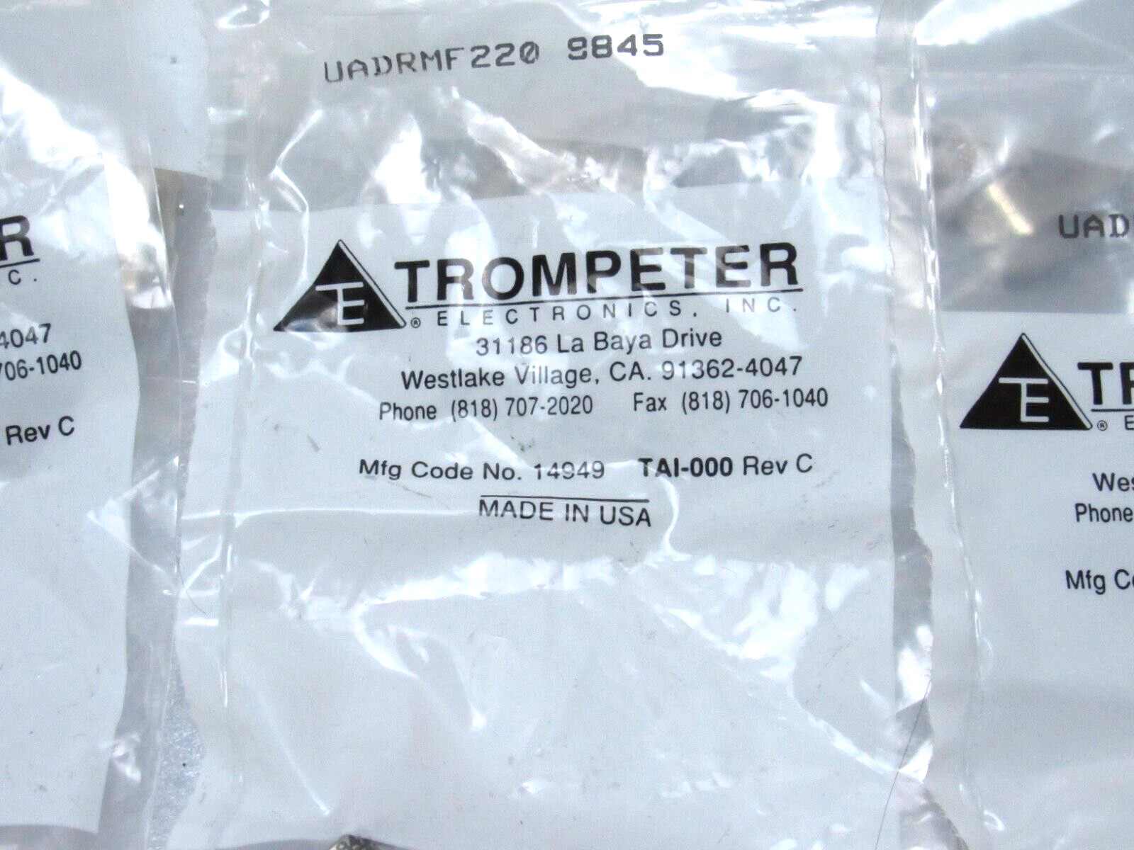 [Lot of 10] Trompeter UADRMF220 Right Angle 90 Degree Male to Female Elbow
