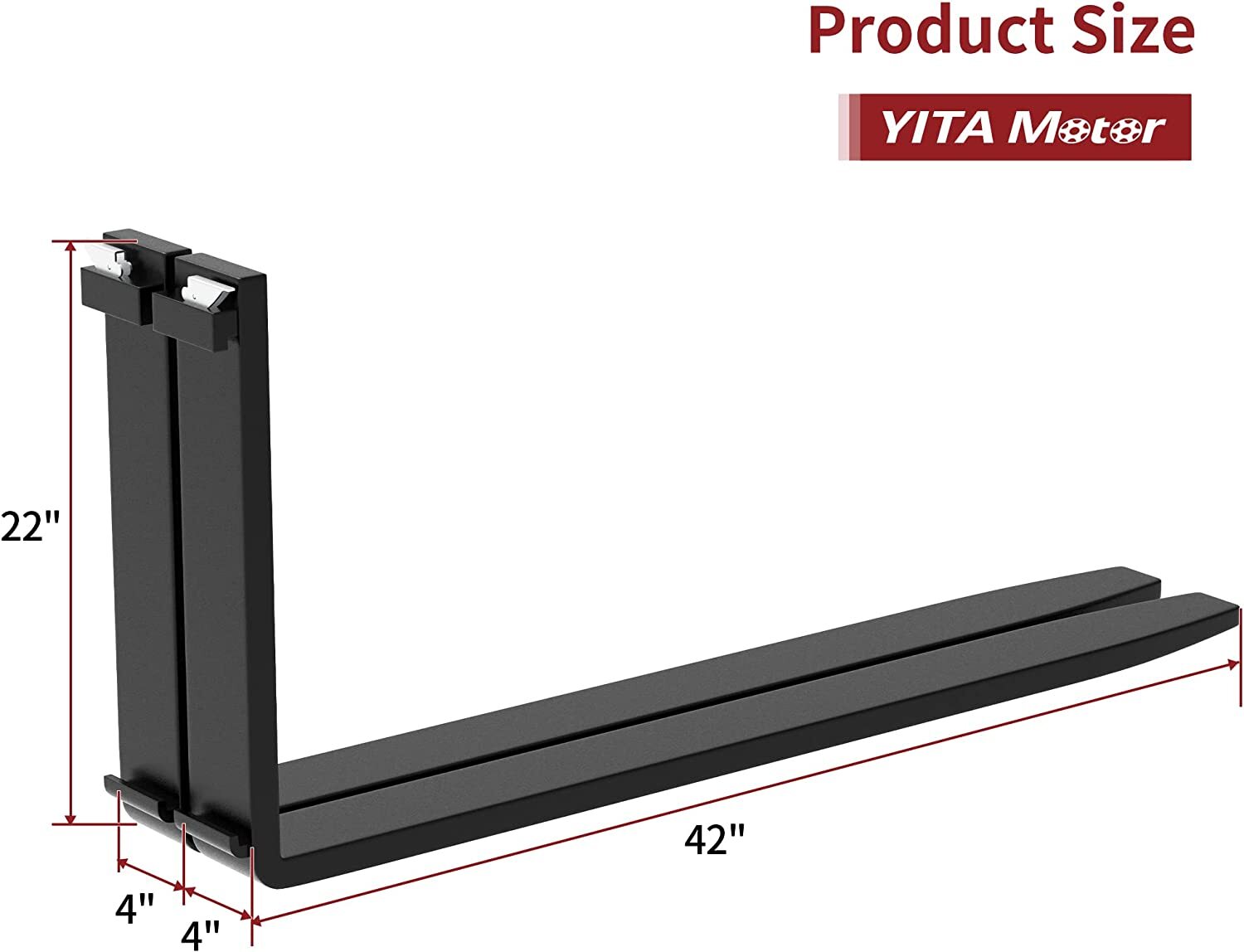 2-Piece 42″ Pallet Fork Blades for Forklifts and Skid Steers 2500 LBS Load Heavy