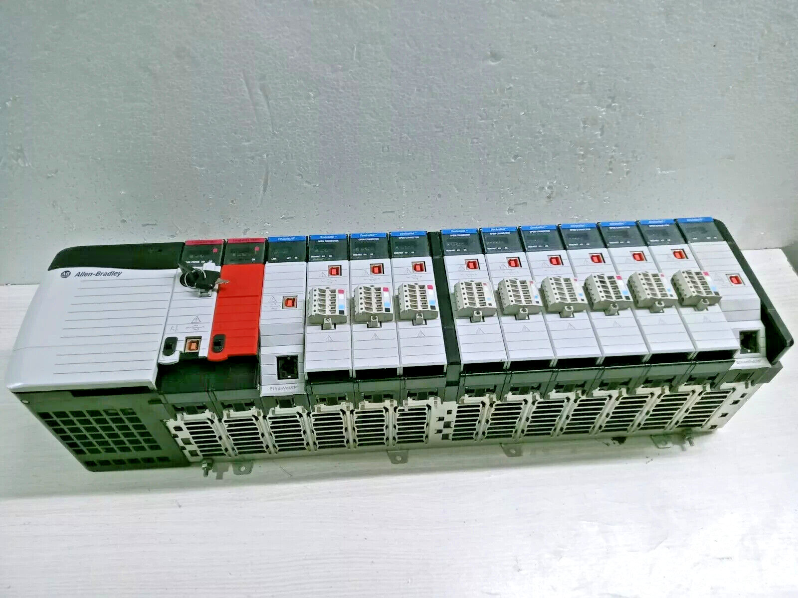 ALLEN BRADLEY FULL LOADED RACK WITH 1756-L73S AND 2 UNITS OF 1756-EN2T