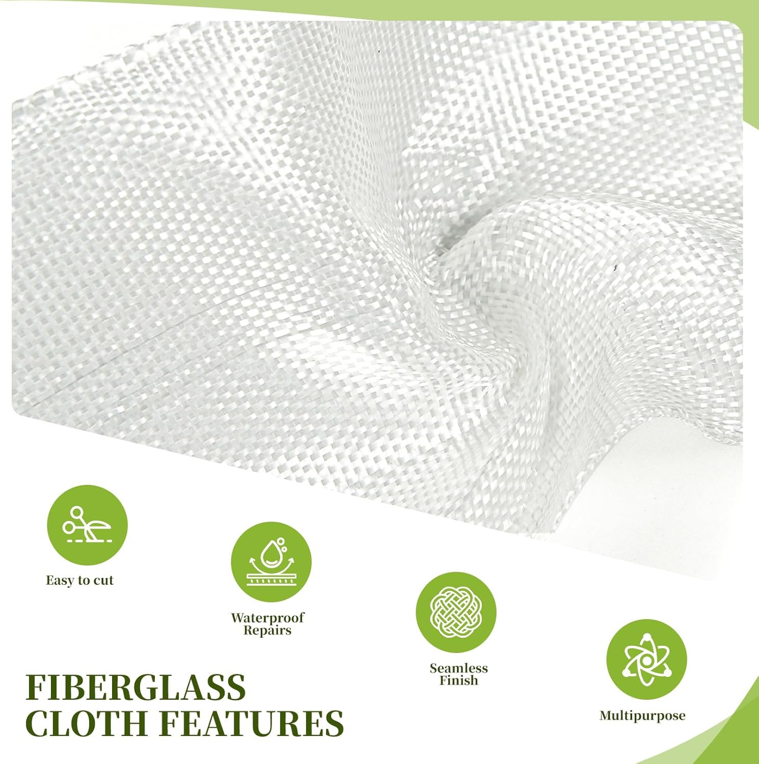 Fiberglass Cloth Tape 50FT 2 Rolls Non-Adhesive Plain Weave Repair High Strength