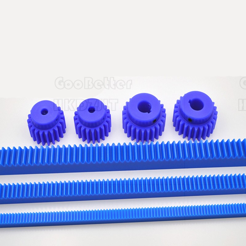 Blue Nylon Plastic 0.5 – 2 Mod Spur Gear Racks For CNC Linear Motion Long 300 mm