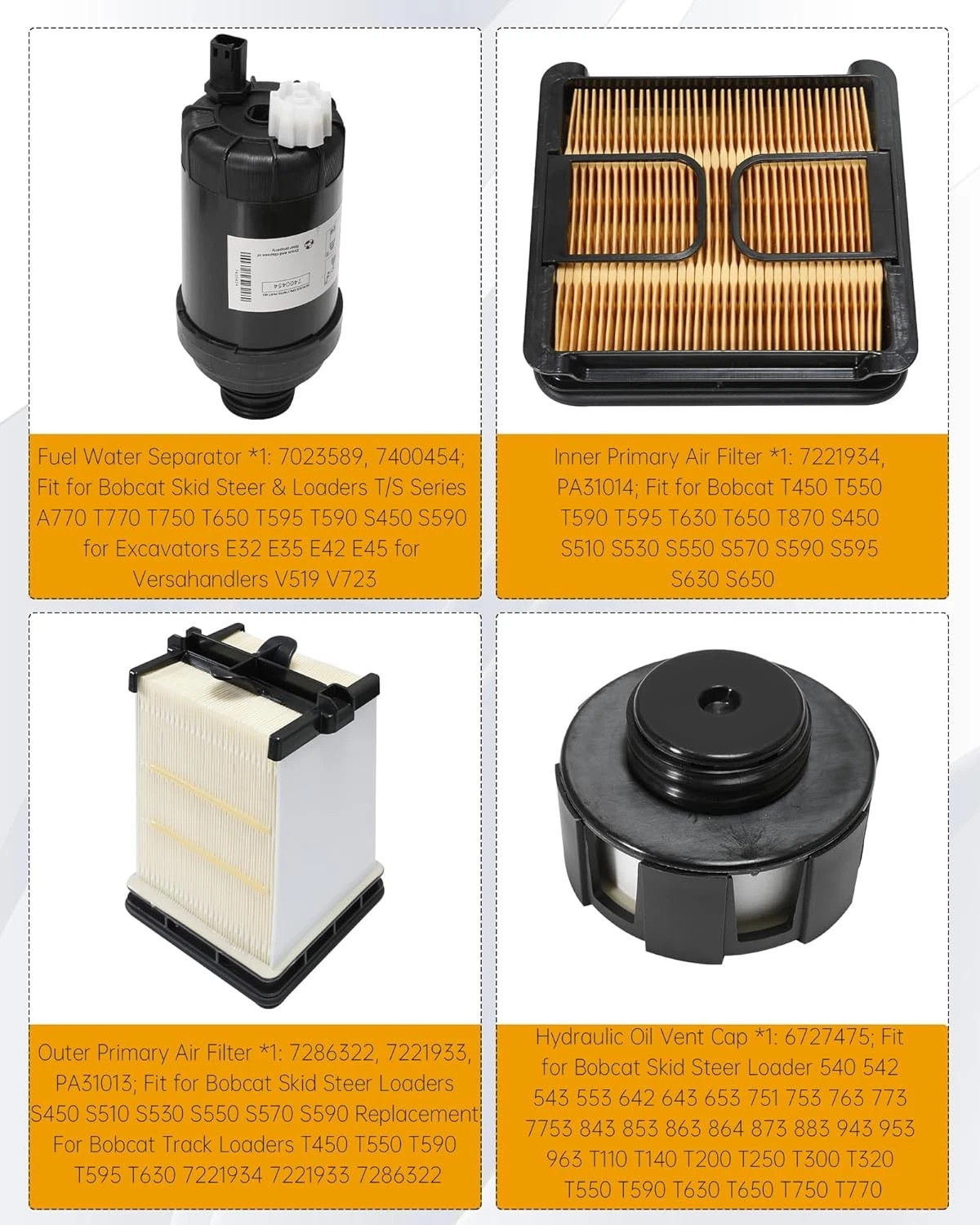 Filter Service Kit For Bobcat S450 S510 S530 S550 S570 S590 T450 T550 T590 T630