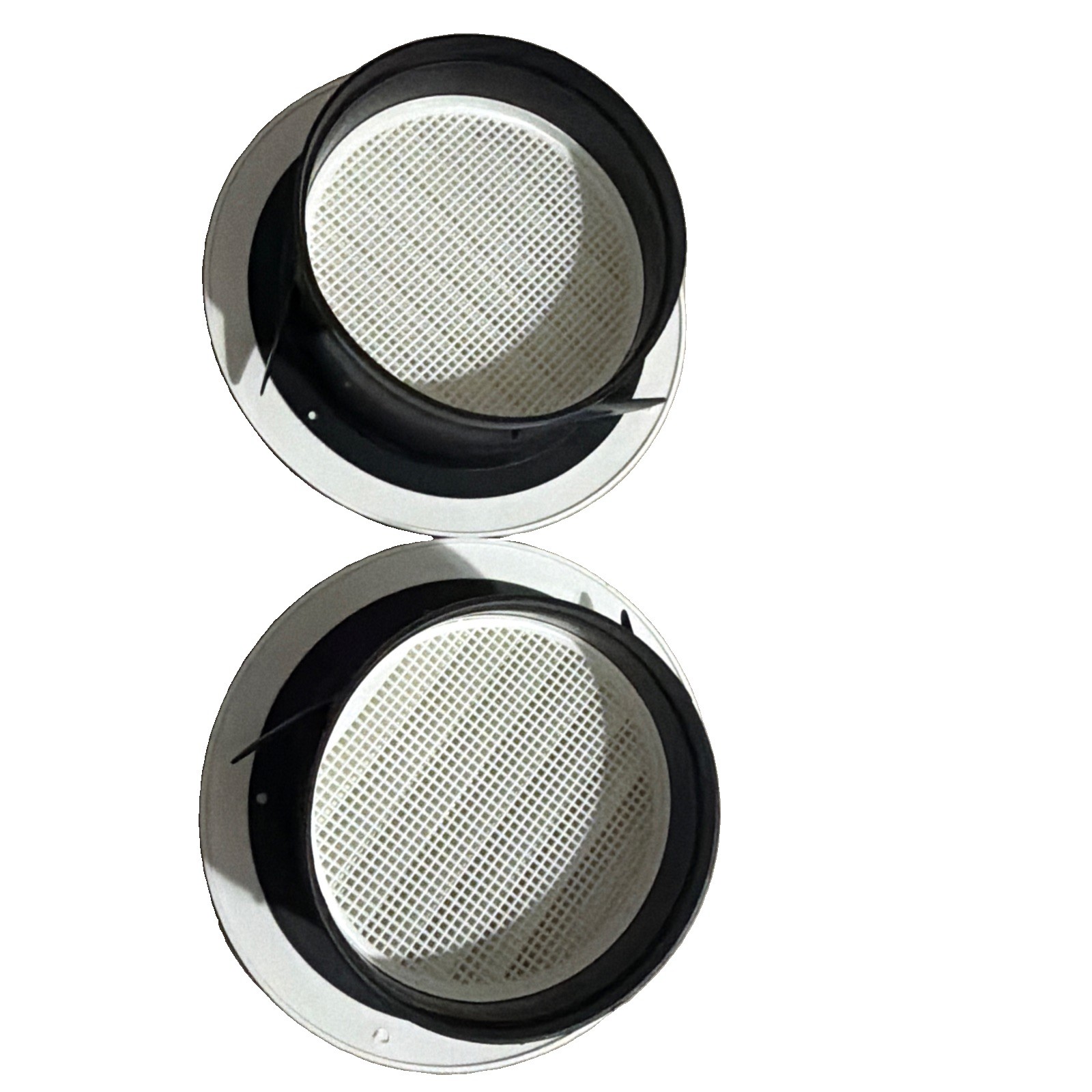 Hon&Guan 6 Inch Soffit Vent Cover Round ABS Louver with Screen Mesh (2-Pack)