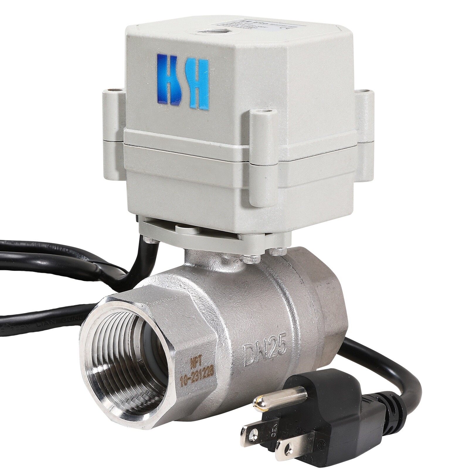 1″ 110V 120V-220VAC Stainless Steel Motorized Electric Ball Valve N/Open US Plug