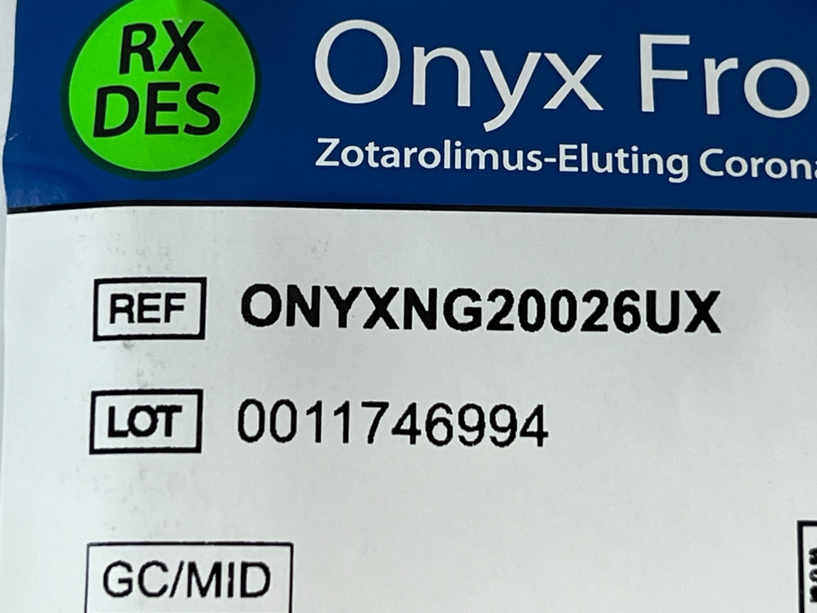 Medtronic Onyx ONYXNG20026UX Exp.2026-04 (*Y5)