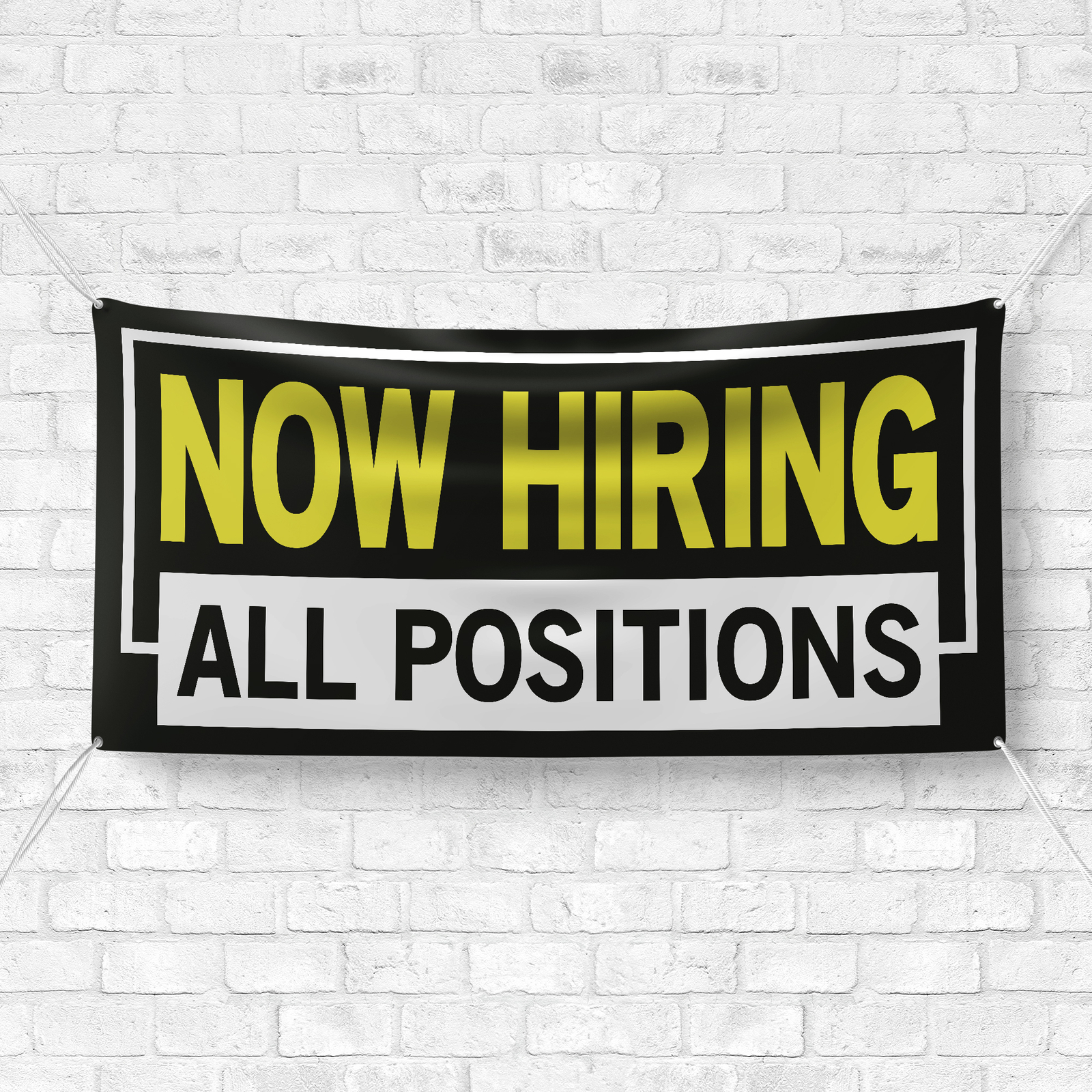 Now Hiring All Positions 13 oz Heavy Duty Vinyl Banner Jobs Available Sign