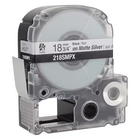 Epson 45Wa53 Label Cartridge, Black On Silver Matte, Labels/Roll: Continuous