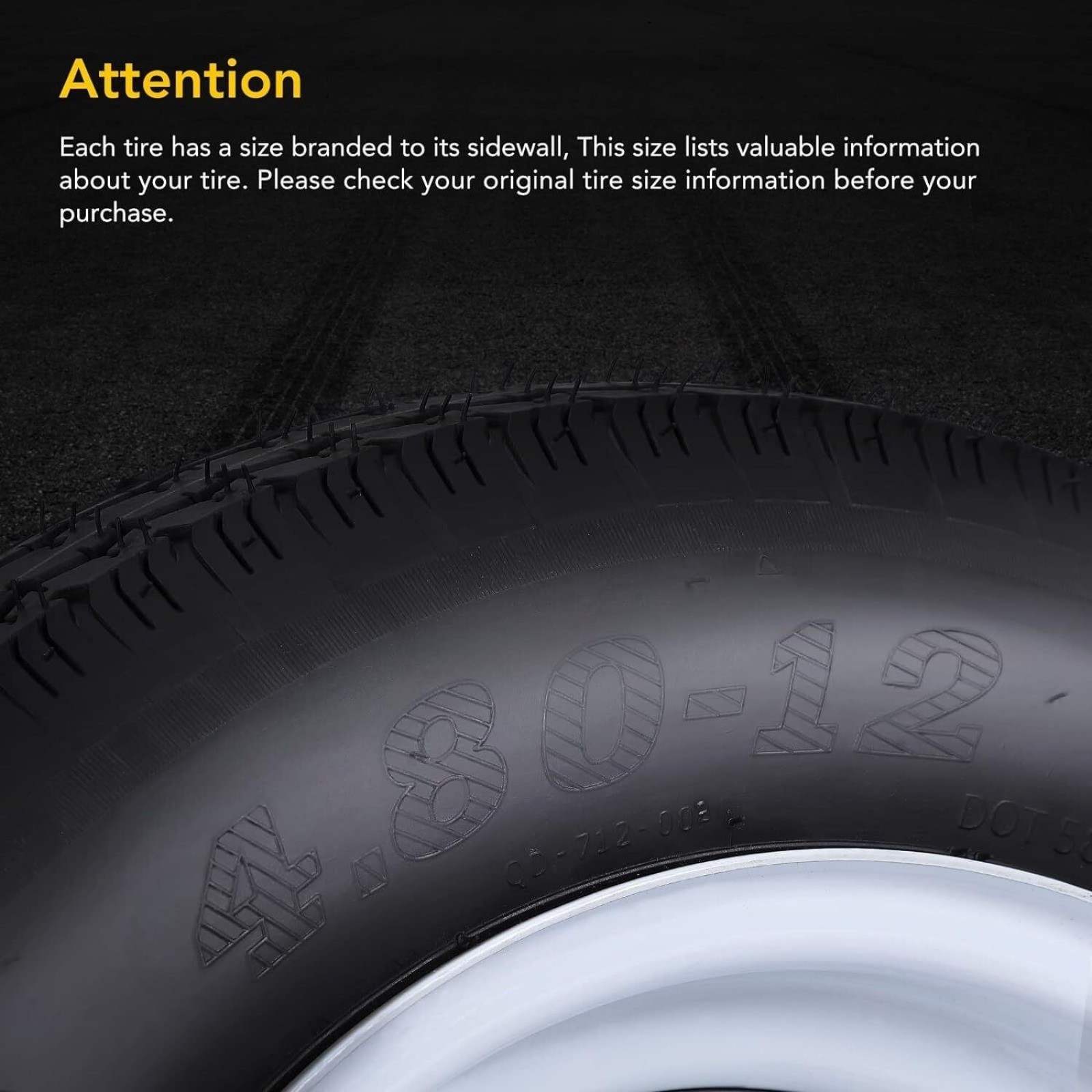 2 packs 4.80-12 4.80×12 Trailer Tires and Wheels with 12″ Rims 5 Lug on 4.5″ 6PR