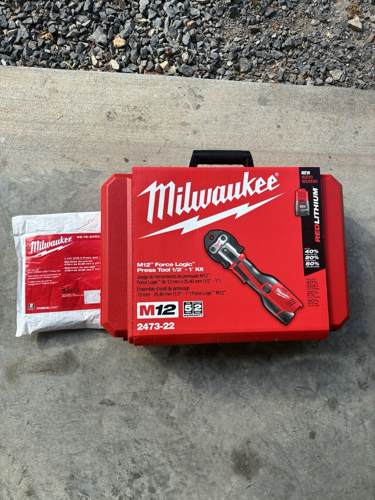 Milwaukee 1/2″ to 1-1/4″ M12 Force Logic Press Tool Kit w/ One-Key NEW 2573-22