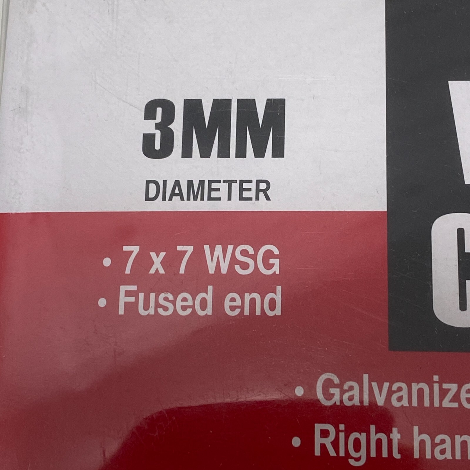 Galvanized Metal 100 Foot 3mm (1/8″) Wire Cable 1,540 lbs Aircraft Grade Fused