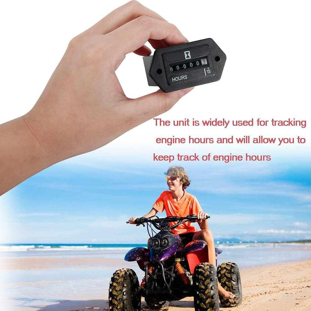 Mechanical Engine Hour Meter AC 110V 120V 220V 230V for Air Compressor Golf Cart