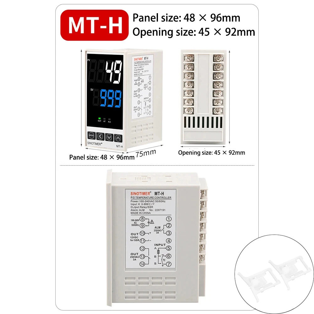 Digital PID Temperature Controller Thermostat Fahrenheit Relay/SSR AC 100V-240V