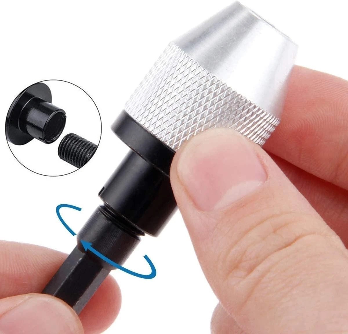 2x Keyless Chuck Conversion 1/4″ Hex Shank Adapter Drill Bit Quick Change Driver