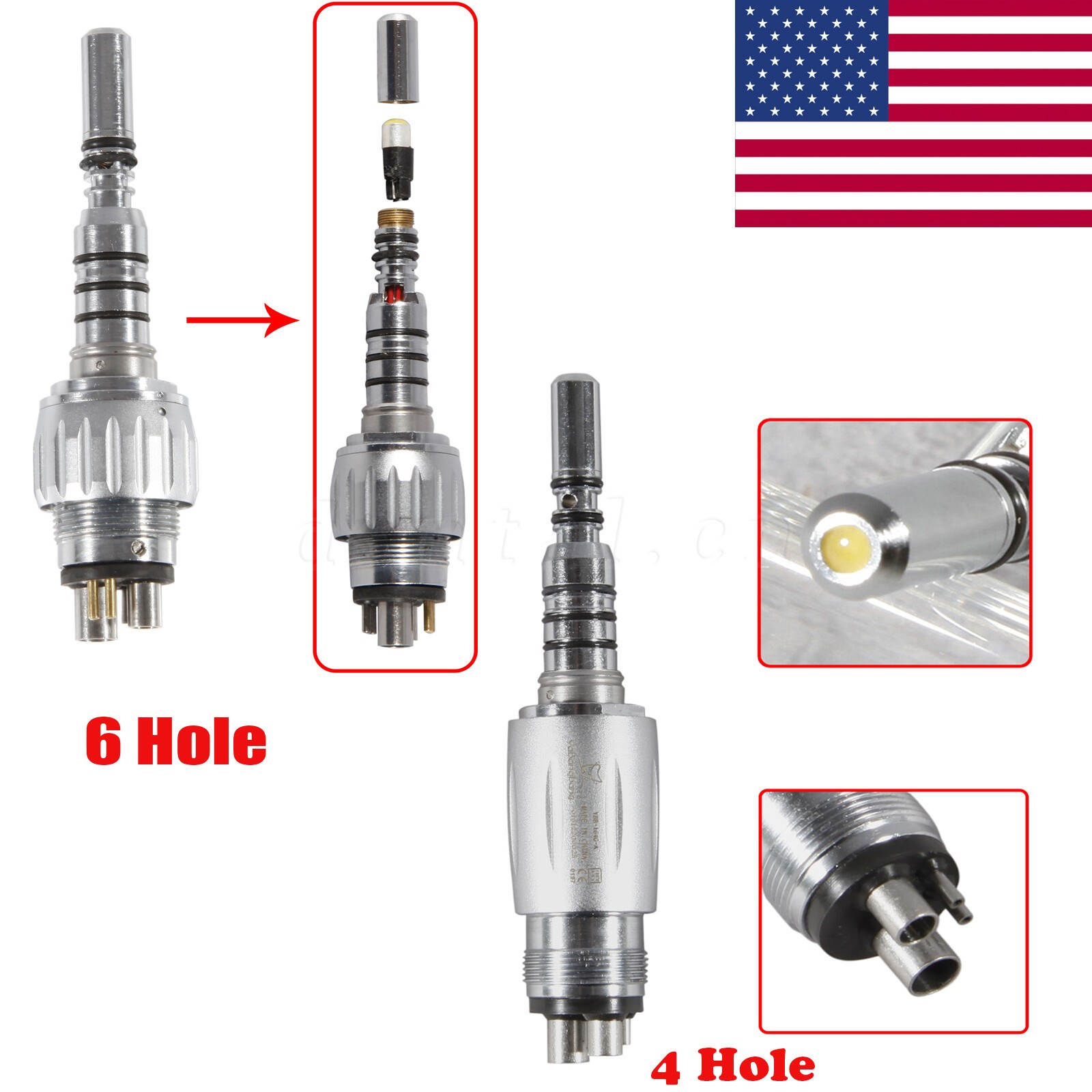 Dental KaV Multiflex LUX LED Quick Coupler 4/6Hole fit Fiber Optic Handpiece
