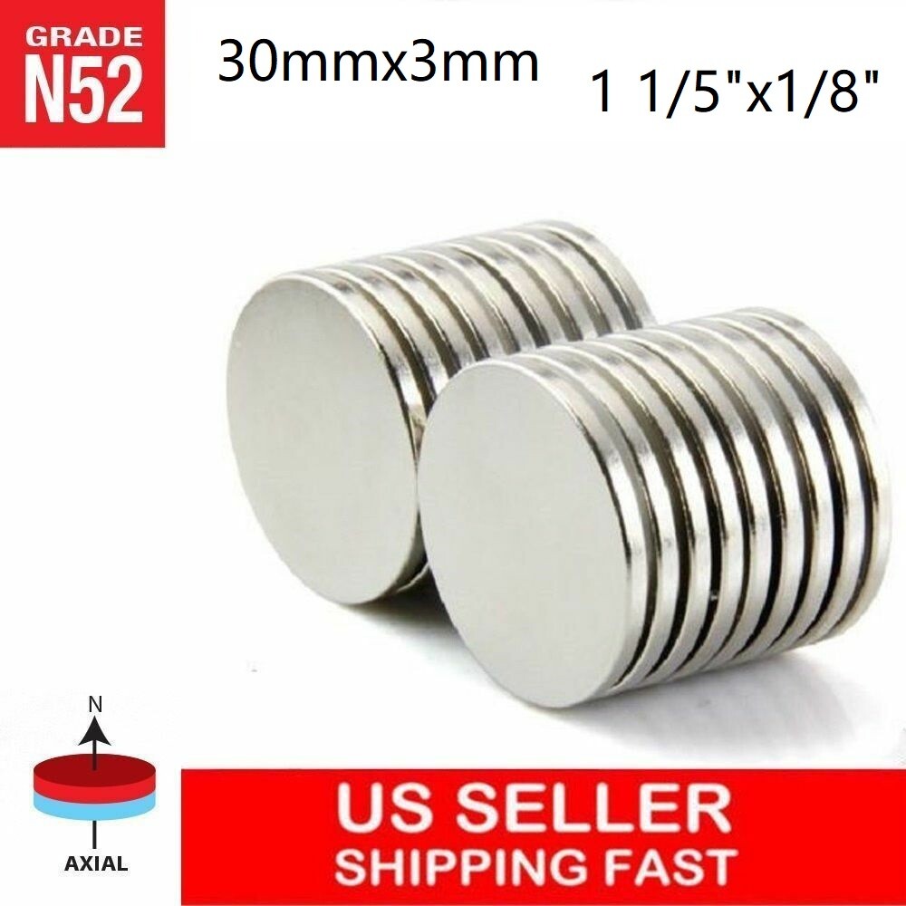 10 25 50 100 pc 30mm x 3mm N52 Strong Disc Rare Earth Neodymium Magnet 30×3 mm