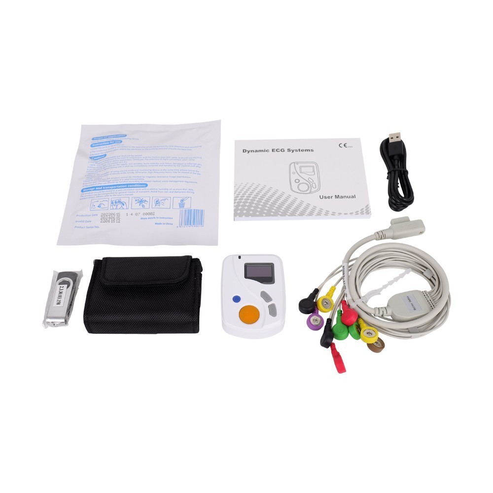 24 Hours Dynamic ECG Systems 12 Channel EKG Monitor ECG holter Recorder Software