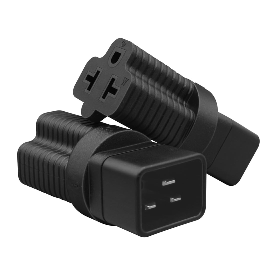 4in1 IEC320 C20 To NEMA 515/20R 615/20R AC Power Plug Adapter Black