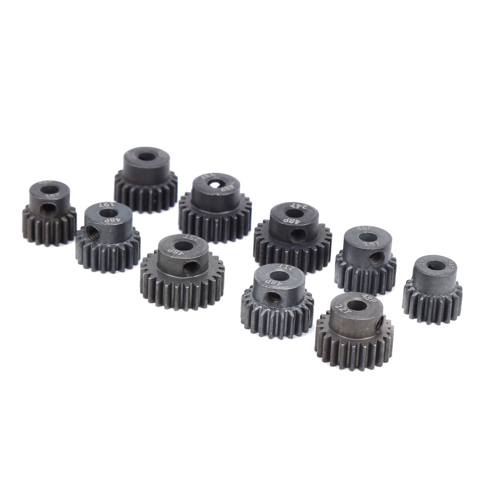 10Pcs/Set 16T‑25T 7075 48P Steel RC Car Motor Gear Pinion For 1/8 1/10 Brushless