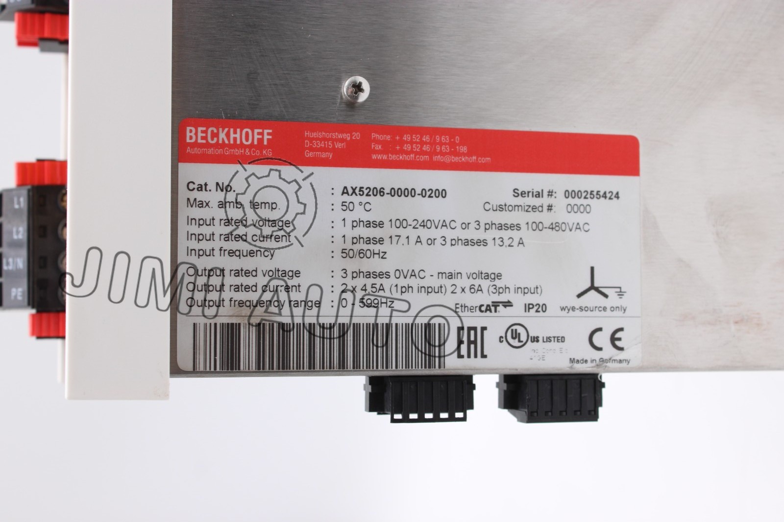 Beckhoff AX5206-0000-0202 Dual-Channel Digital Compact Servo Drive WMD0