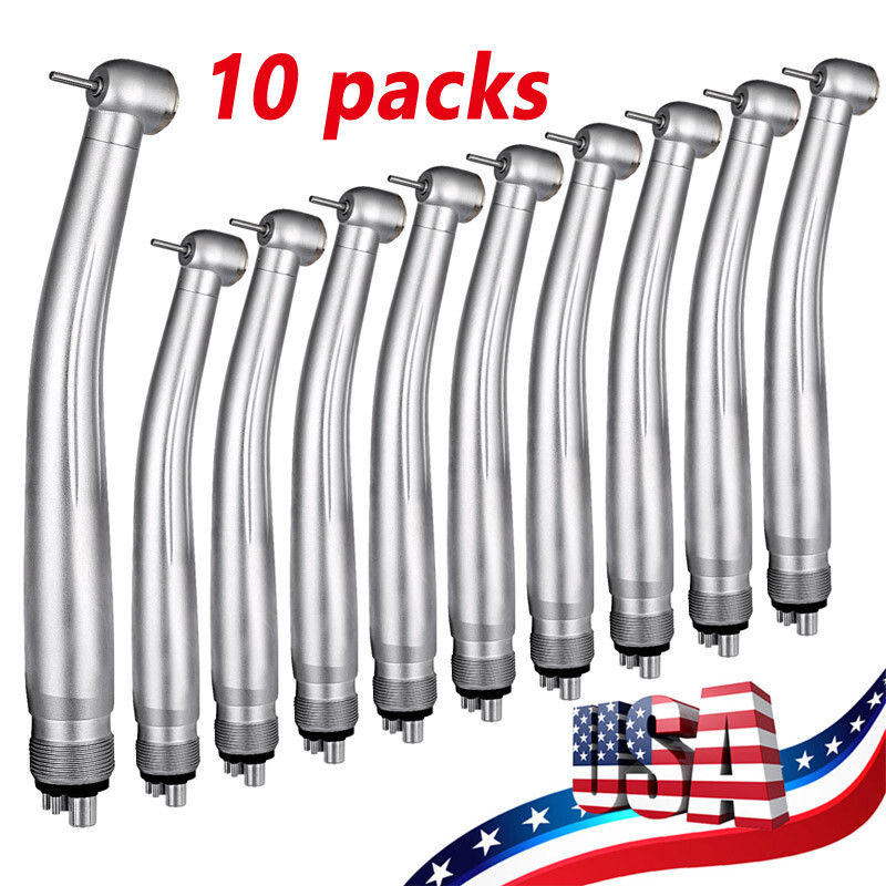 10X DENTAL High Speed Handpiece Metal Air Turbine Push Button 4 Holes NSK Style