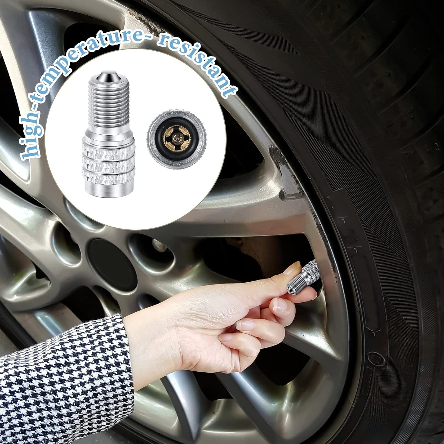 20 Pcs Double Seal Metal Valve Stem Caps for High Pressure Truck, Car, RV, Semi,