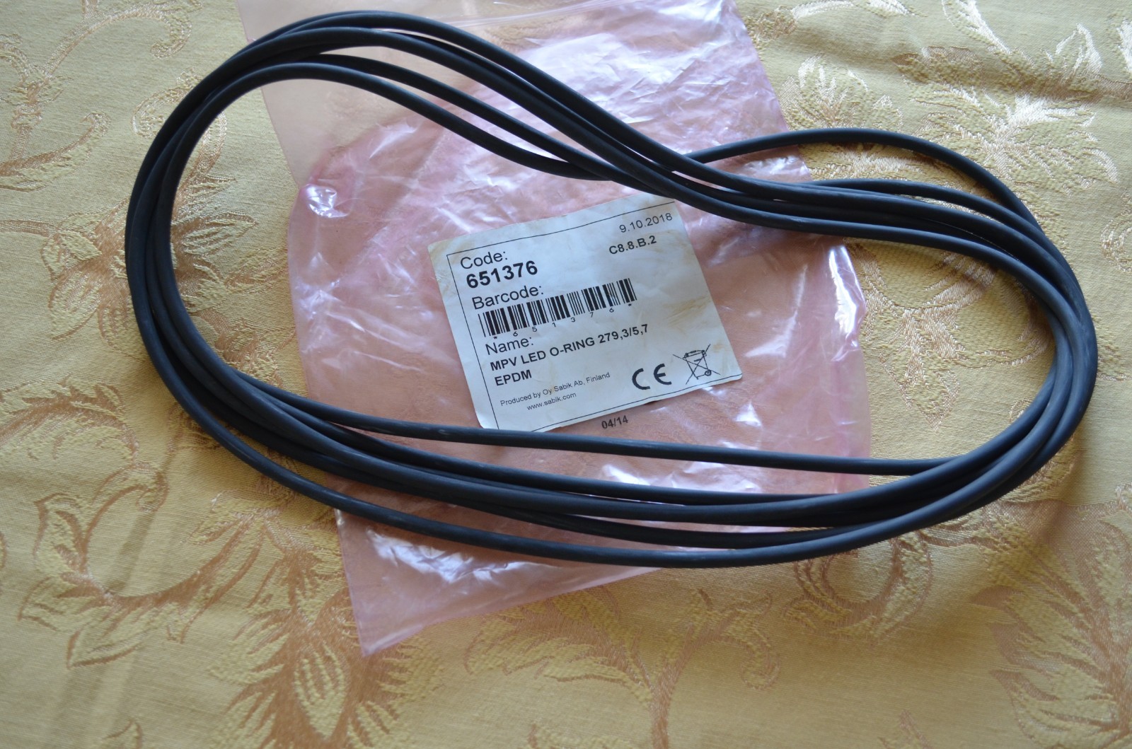 MPV LED O-ring 279, 3/5,7 EPDM produced by Oy Sabik Ab, Finland (Set of 5)