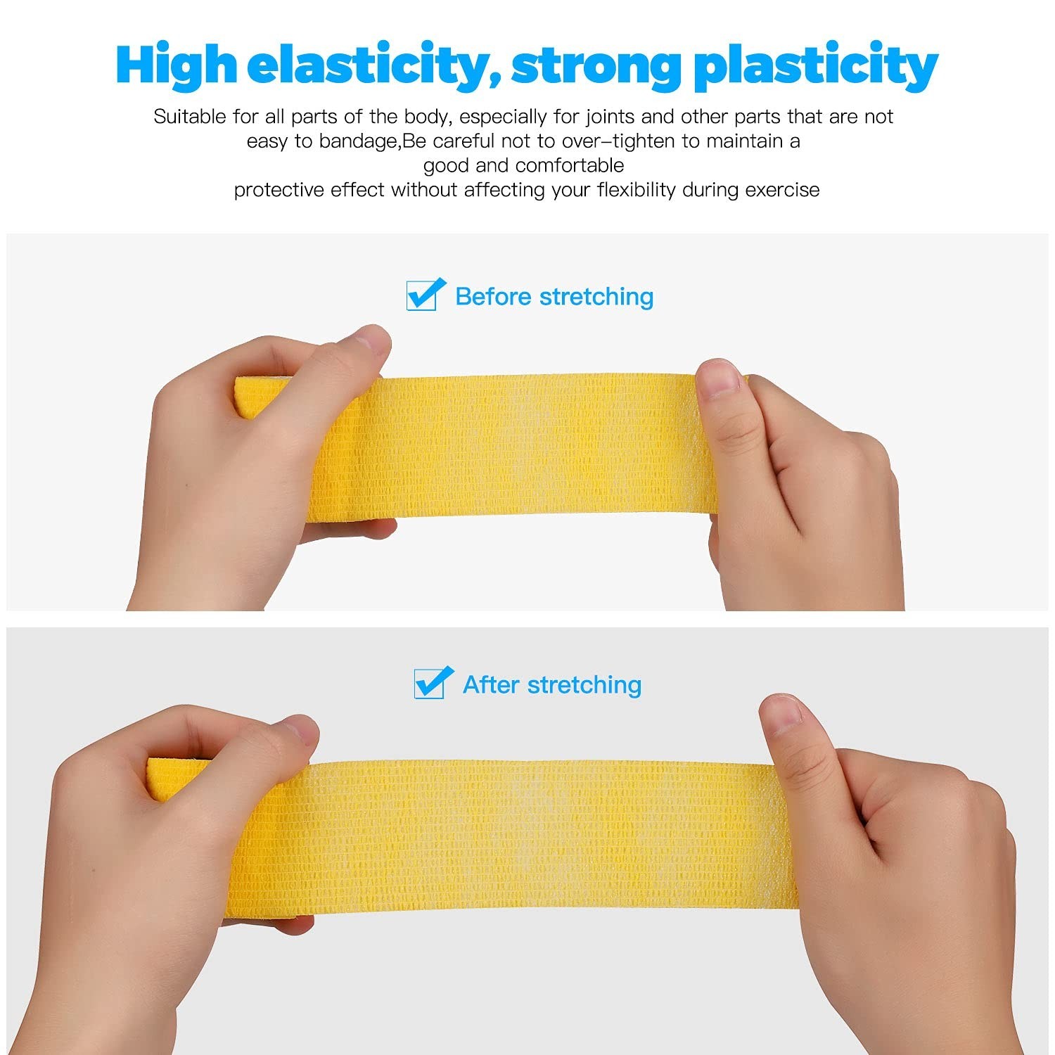 Bandage Wrap 8 Pack 2”x 5 Yards Self Adhesive Bandage Wrap Breathable Cohe