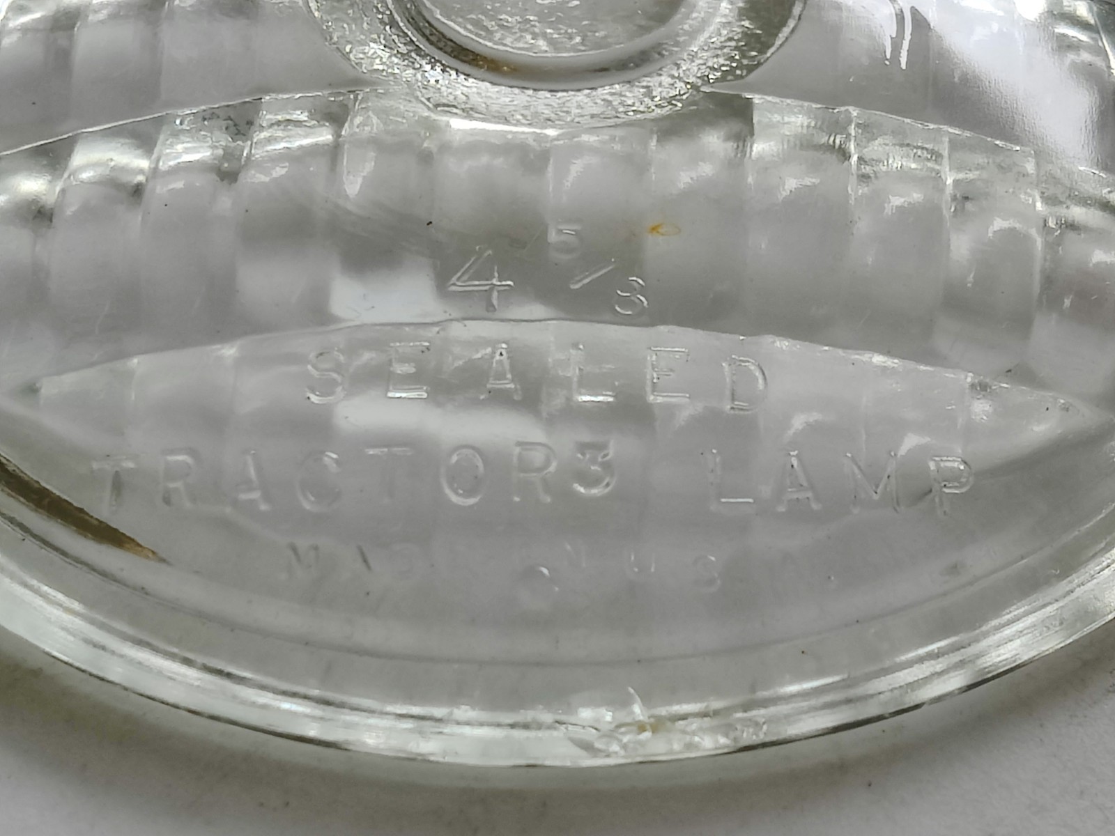 Vintage Used/NOS? Guide Sealed Tractor Lamp Clear Glass Lens 458 Top 16 4-5/8″