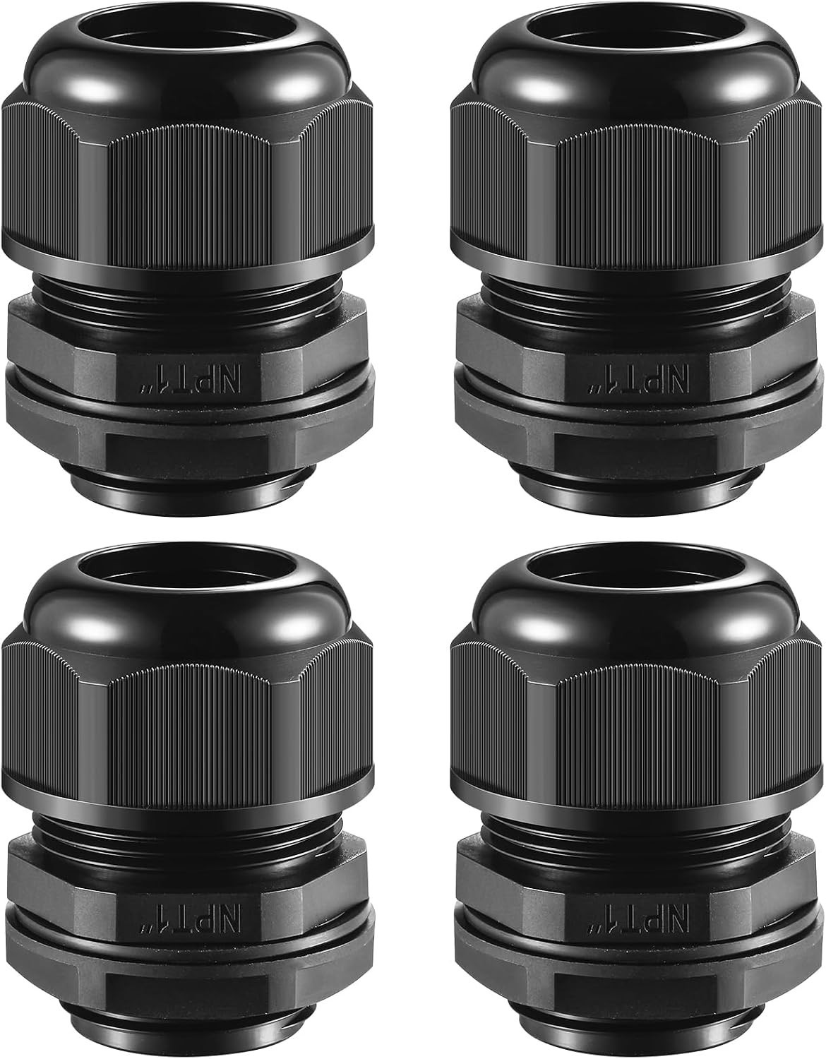 4 Pcs 1″17-25mm NPT Nylon Cable Gland Joints with Gaskets, Adjustable Lock N…