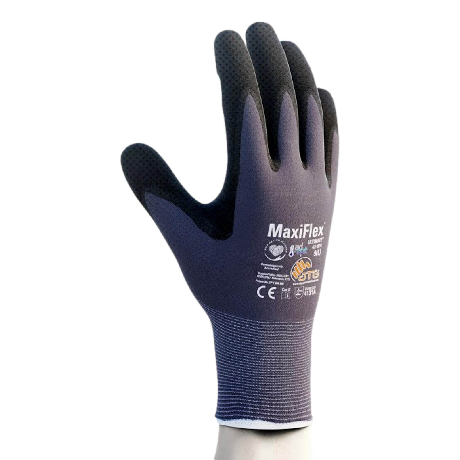 MaxiFlex 34-874 Ultimate Gloves Black Nylon/Nitrile – Medium Size Pack of 3