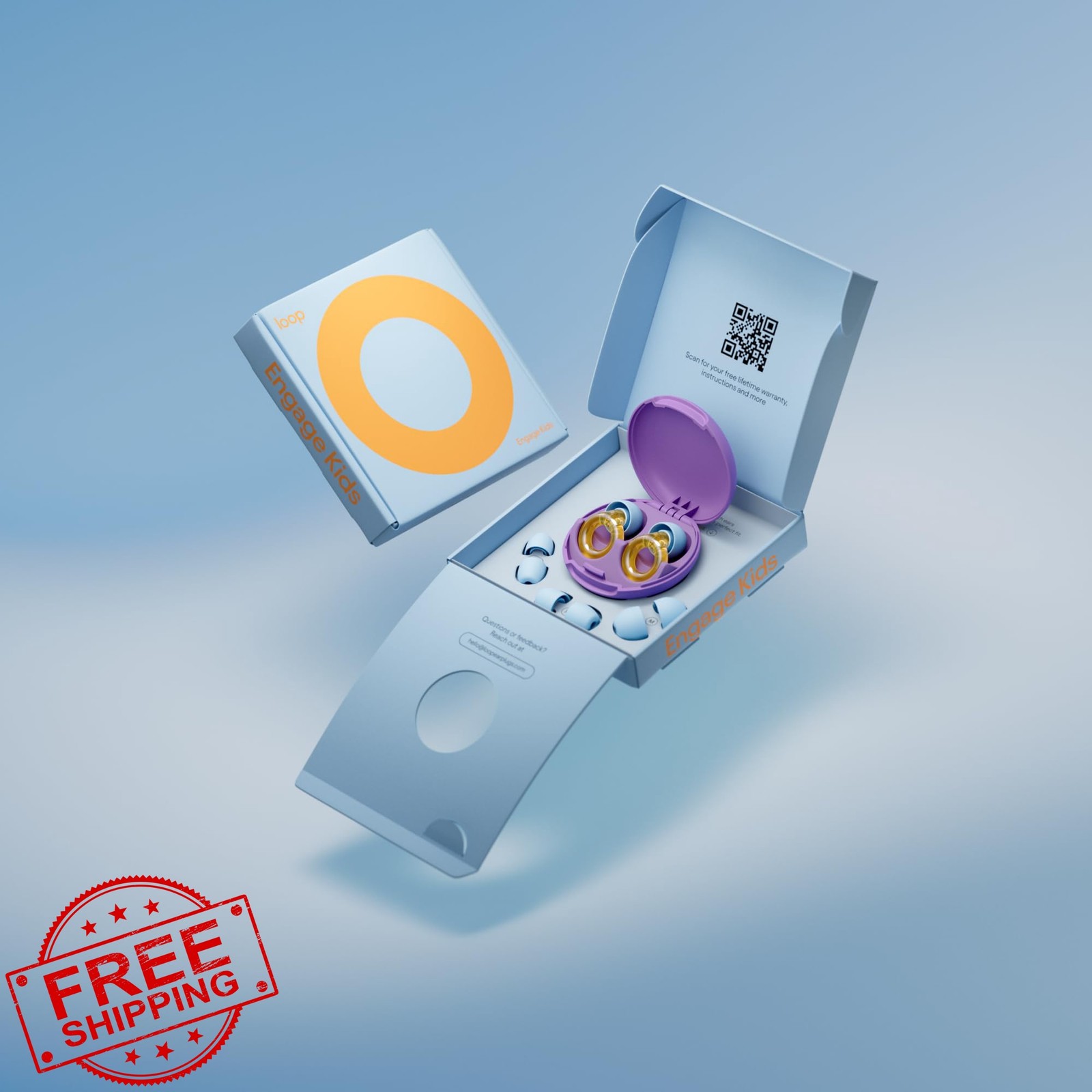 Loop Orange Engage Kids Ear Plugs 6-12yr