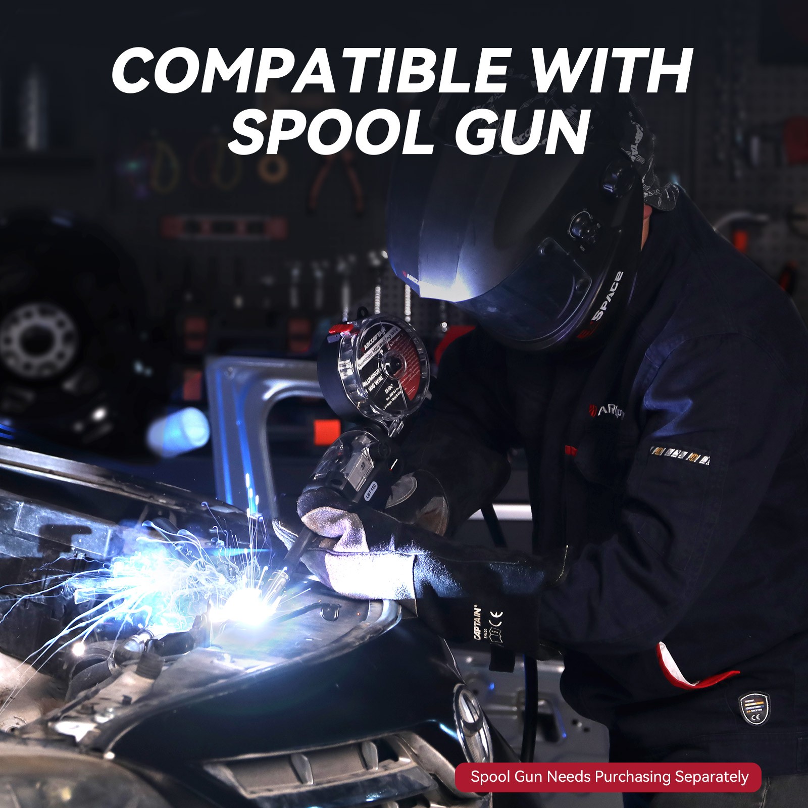 ARCCAPTAIN 200A Aluminum MIG Welder 6 in 1 Flux Core MIG/Gas MIG/Lift TIG/Stick