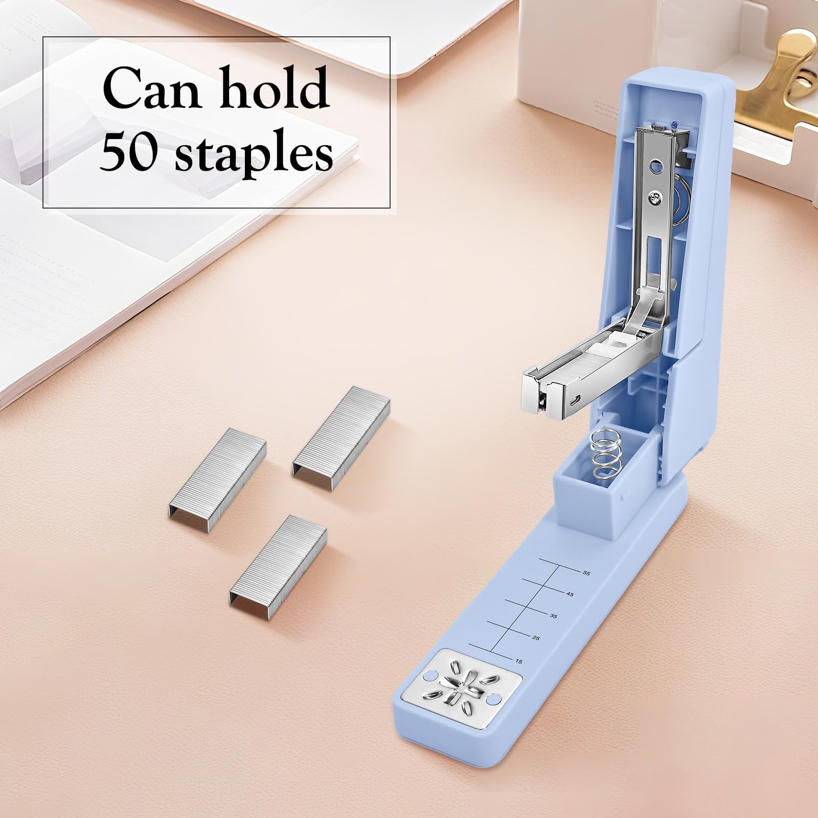 Swing-Arm Swivel Stapler – 20 Sheets Capacity, 360 Degree Rotate Desk Stapler…