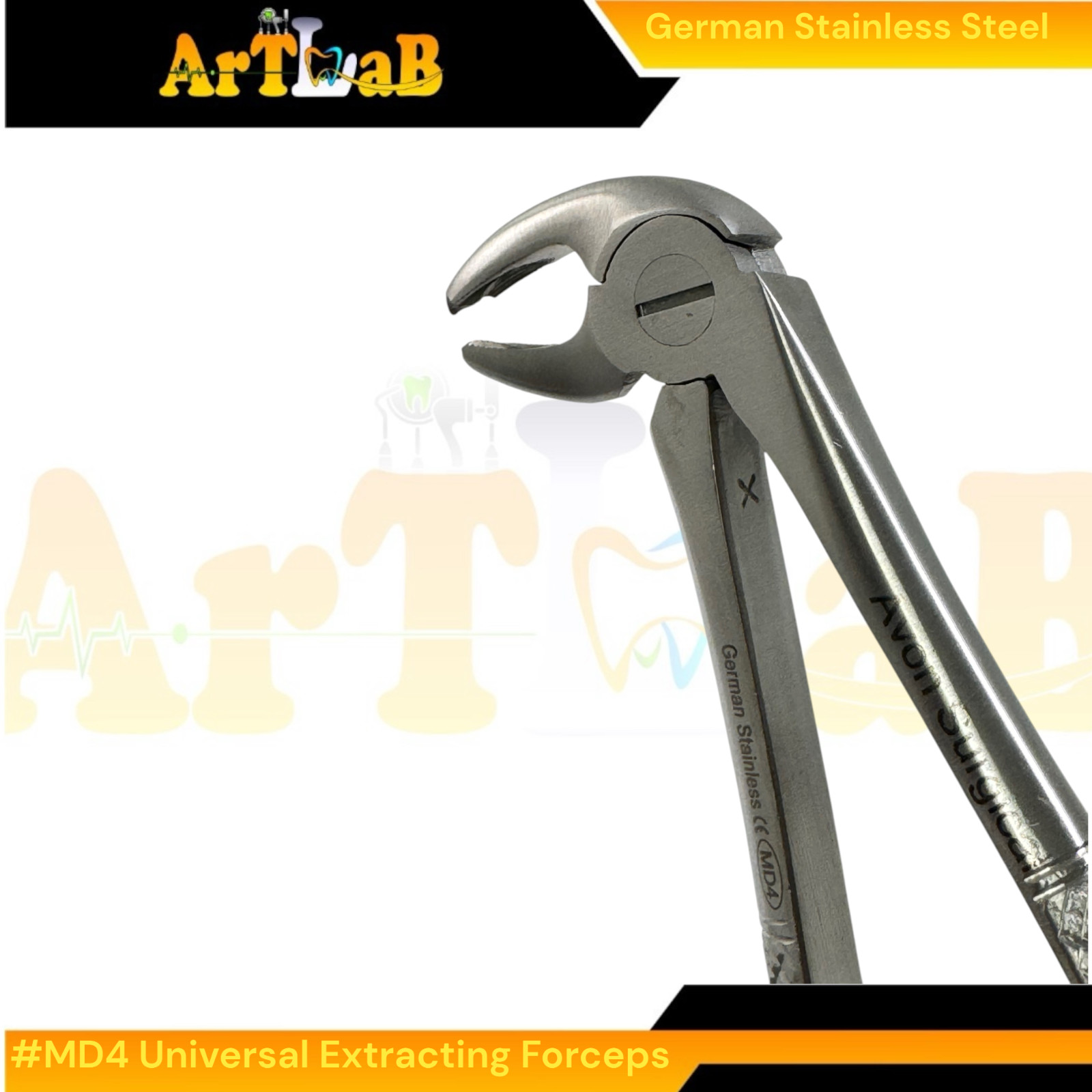 Universal Tooth Extraction Pliers MD4 for Lower Molars – German Stainless Steel