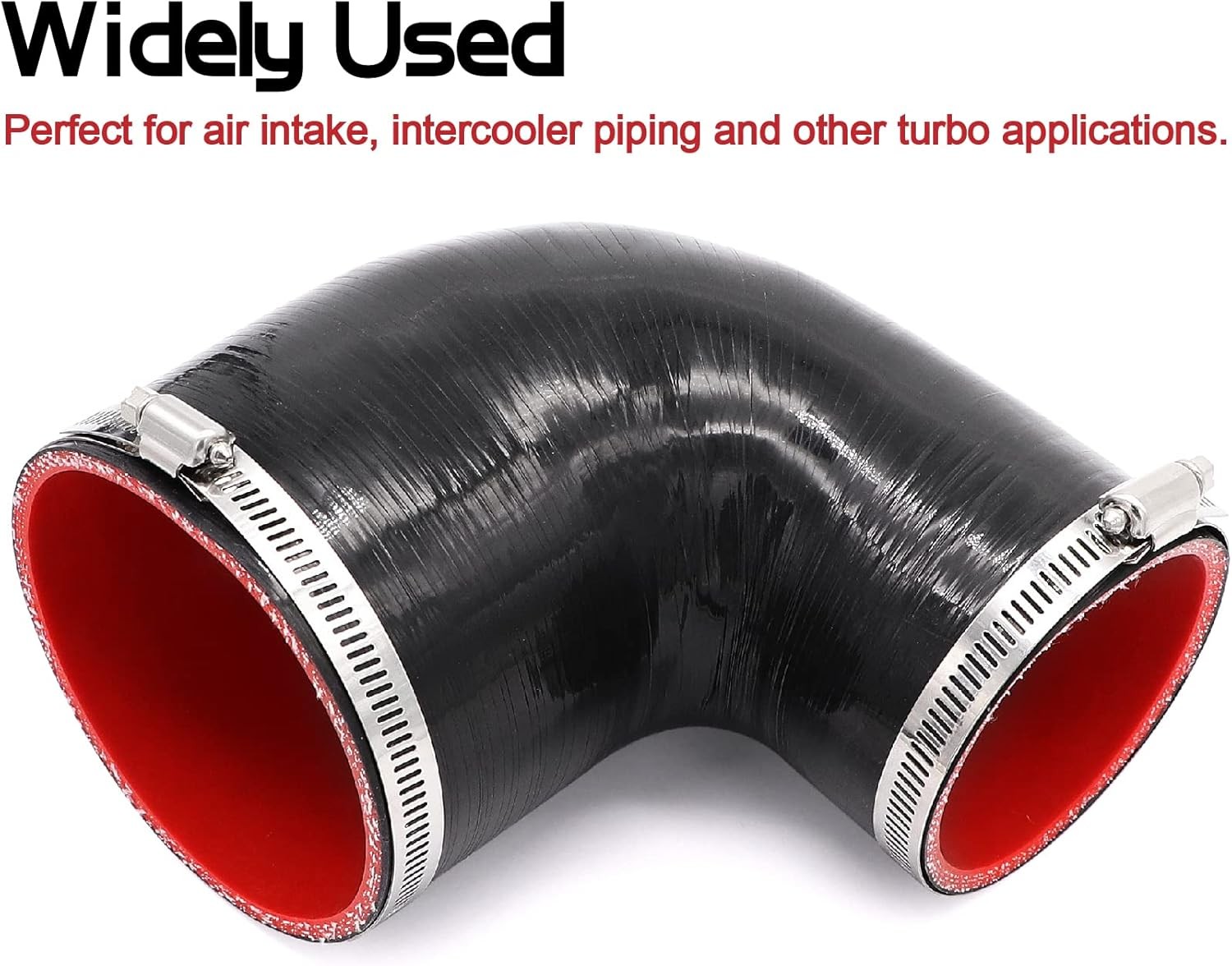 90 Degree ID 3Inch to 4Inch Elbow Coupler Silicone Hose 4-Ply with 2PCS Stainles