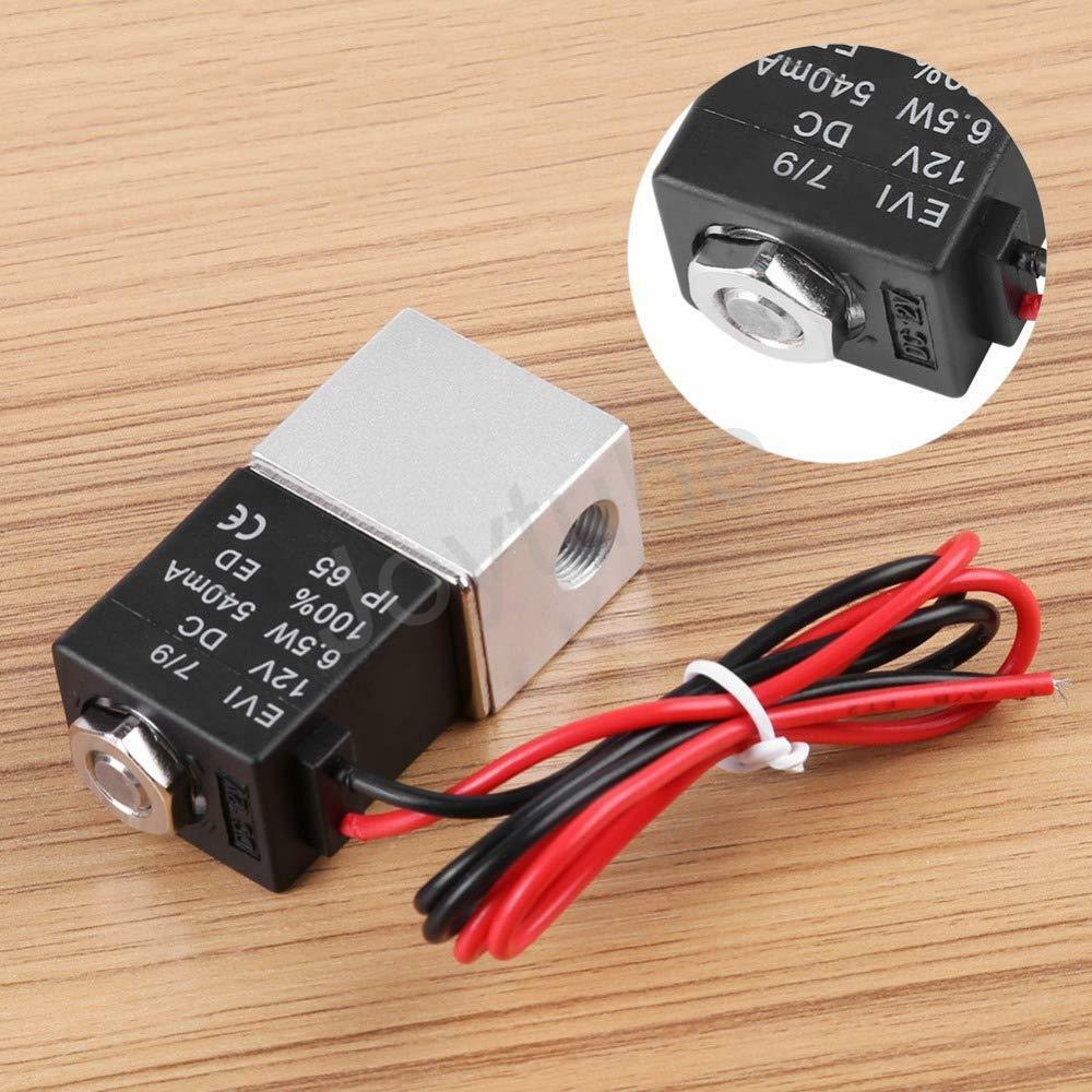 2 Way Normally Closed DC 12V Electric Solenoid Air Valve 1/4″ NPT