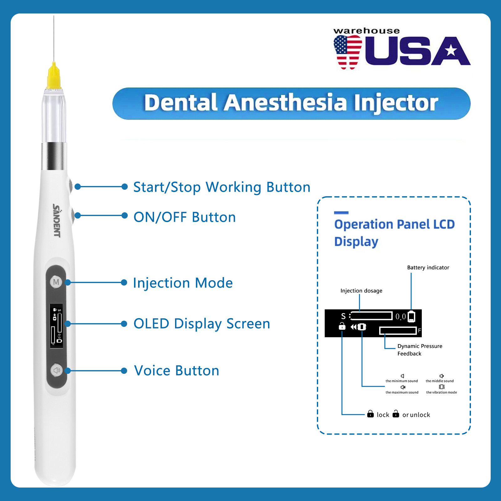 Woodpecker Style Dental Painless Oral Local Anesthesia Device anestesia Pen DE
