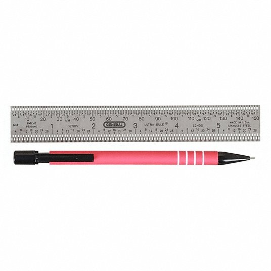 GENERAL TOOLS Steel Rule: 641, 6 in / 150 mm, 32112