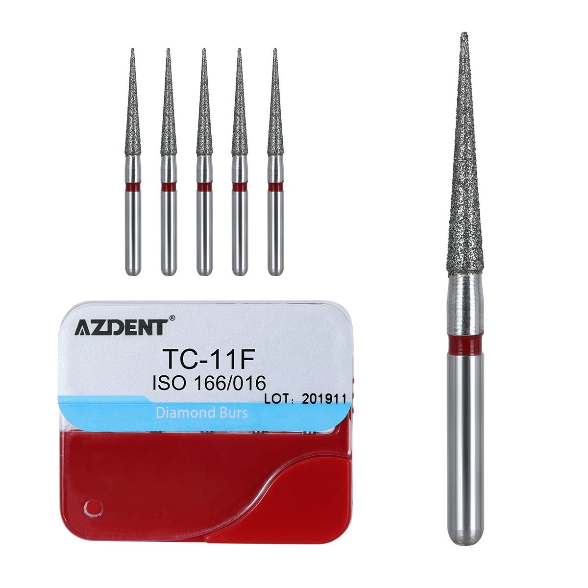 100pcs Dental Diamond Burs Kit for High Speed Handpiece Medium FG 1.6MM AZDENT