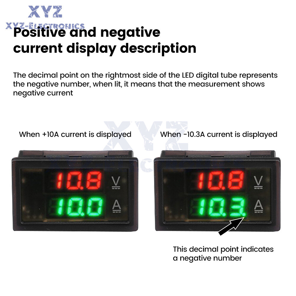 DC0-300V 50/100/200/400A Digital Current Voltage Meter Hall Ammeter Voltmeter