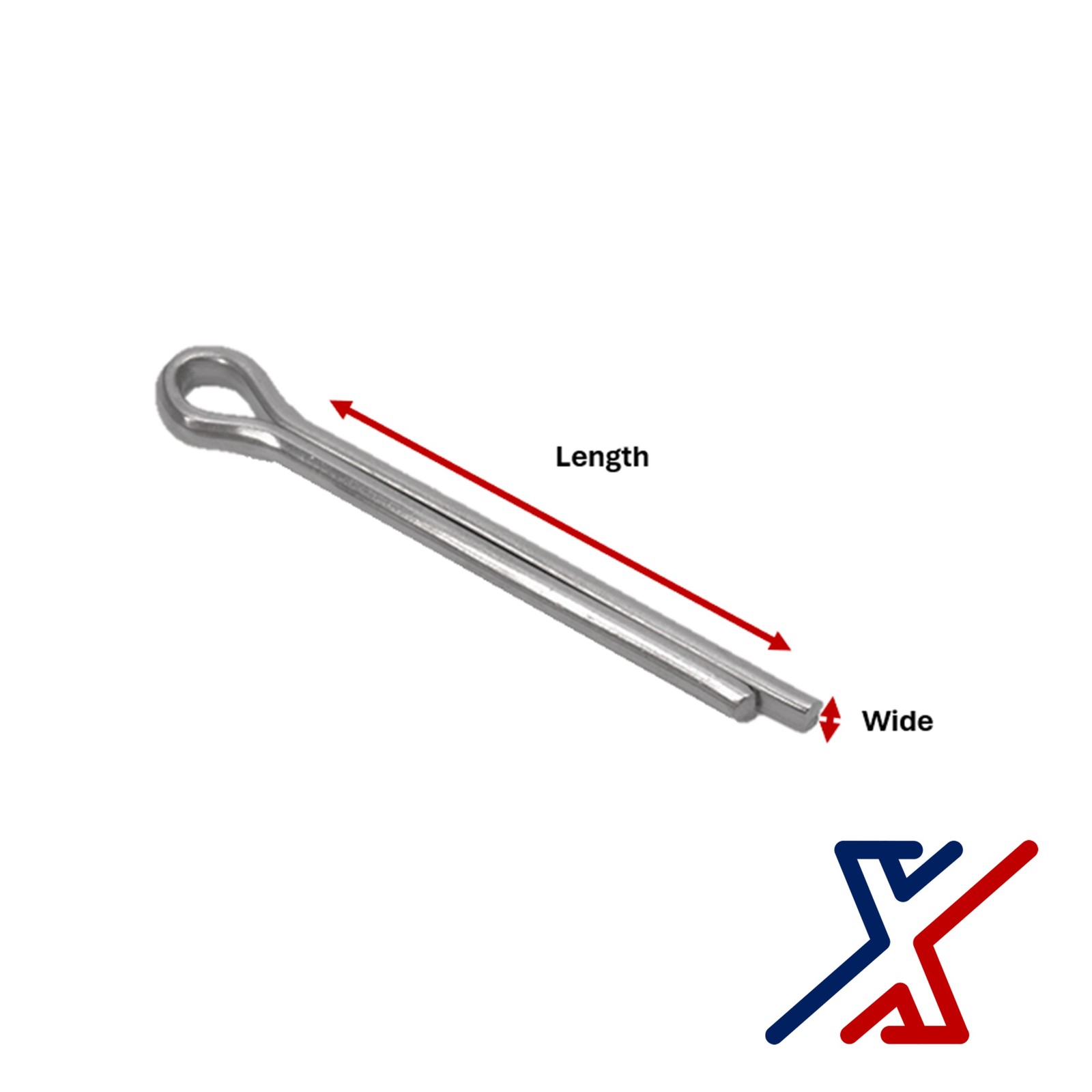 1/8″ Diameter x 3/4″ Long Zinc-Plated Carbon Steel Cotter Pin by X1 Tools