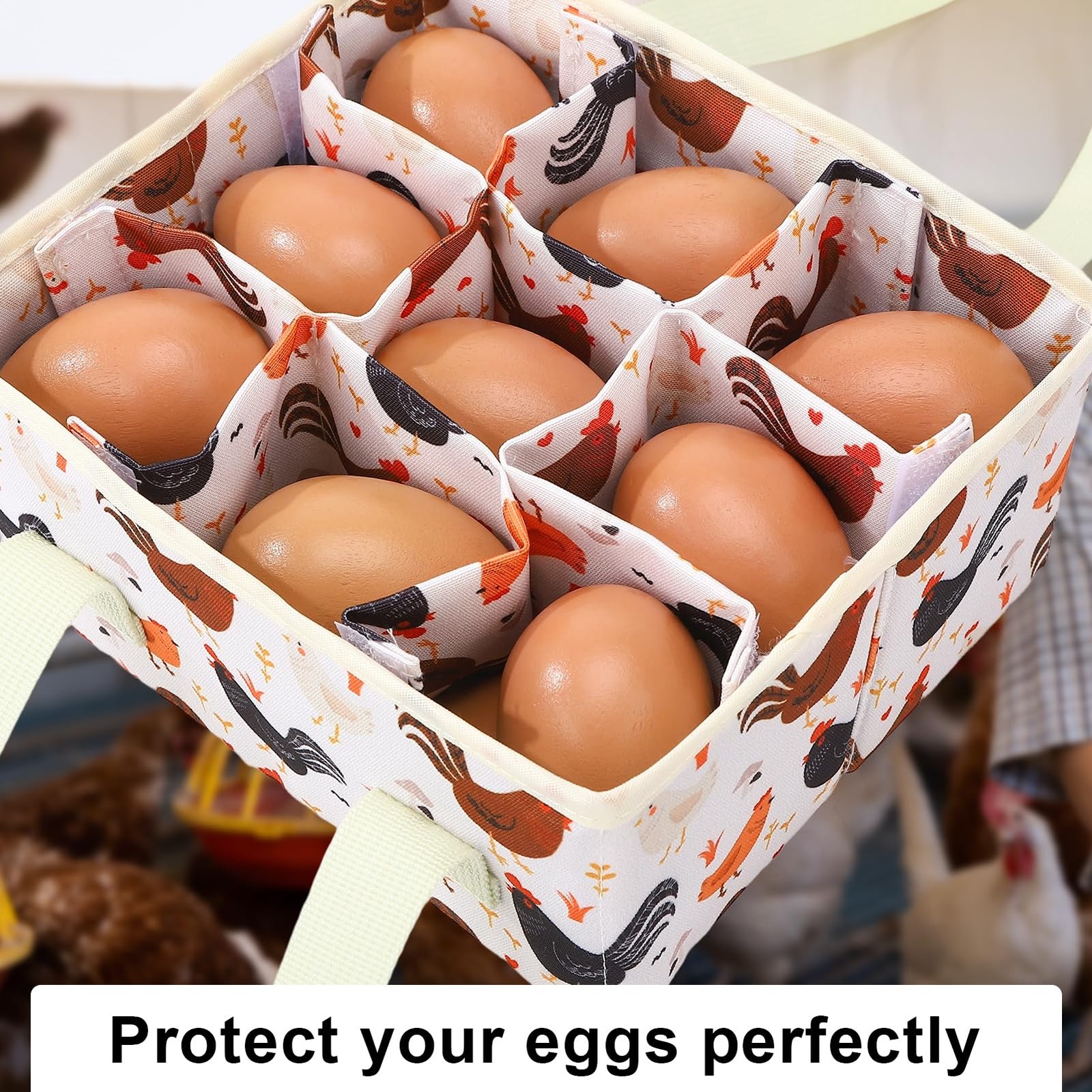 Egg Collecting Basket Wire Chicken Farm Poultry Gathering Holder 9 Pouch